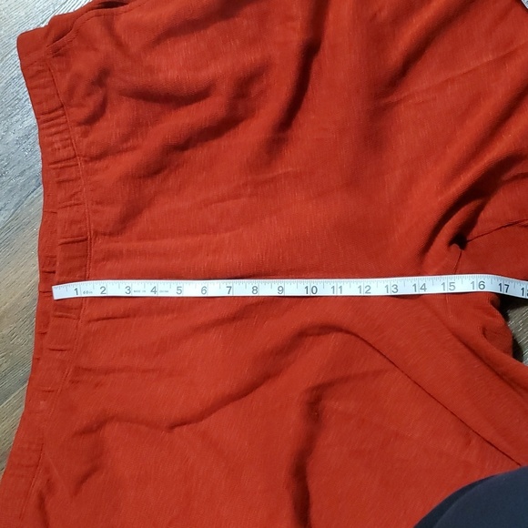 Eileen fisher organic cotton knit rust red orange pocket crop wide leg pants - Picture 7 of 8